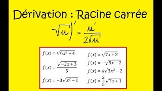 DérivationRacine carrée et composée Racine de U 10 exemples simples [upl. by Maurer127]