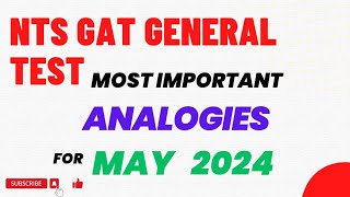 Most Important Analogies for NTS GAT General Test [upl. by Naie]