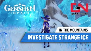 How to Investigate the Strange Ice Genshin Impact  In The Mountains Quest Guide Part 1 [upl. by Ulane]