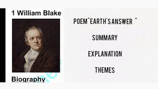 Poem Earths Answer by William Blake  Notes  Summary Themes Explanation englishliterature [upl. by Ynoble]