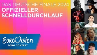 Die Songs des deutschen ESCVorentscheids 2024 im Schnelldurchlauf  Eurovision Song Contest  NDR [upl. by Abagael]