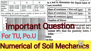 Numerical of Soil Mechanics Find plasticity index liquid indexConsistency index Plot log graph [upl. by Grimbal392]