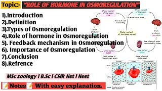 Role of hormone in Osmoregulation [upl. by Aivek]