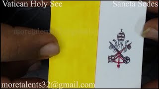 Draw Vatican Flag while Anthem Drapeau Bandiera Vexillum Hymne Inno Solemne [upl. by Nwahsit143]