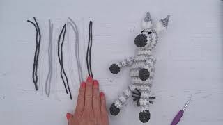 Zebra Mane  Learn to Crochet with Wee Woolly Wonderfuls [upl. by Rasure612]