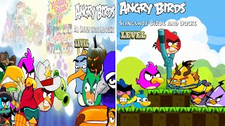 Angry Birds Slingshot Birds and Ducks Level Vs Crumpkins Pumpkins Mashup Parody [upl. by Eyatnod]