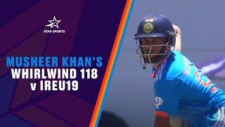 Musheer Khan Smashes Indias 1st Century at 2024 U19 World Cup [upl. by Adnouqal83]