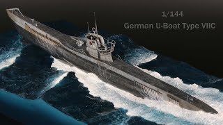 Making realistic UBoat ocean diorama  1144 revell German UBoat Type VIIC [upl. by Fontes]