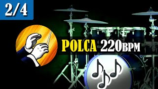 220 bpm  24 Base ritmo de quotPOLCAquot en Batería para practicar Practicador [upl. by Relly99]