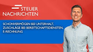 Schonvermögen Zuschläge bei Bereitschaftsdiensten ERechnungen  Steuernachrichten Update 2824 [upl. by Ehsom]