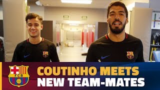 Philippe Coutinho meets his new teammates [upl. by Cramer]