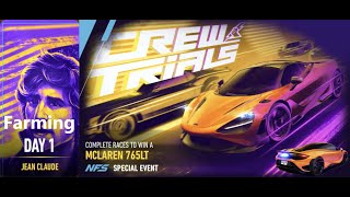 Mclaren 765LT  crew trials  Need For Speed No Limits  Day 1 farming [upl. by Jayme]