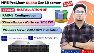 HP ProLiant DL380 Gen10 Server installation  RAID Configuration  Windows Server 2016 LIVE DEMO✅ [upl. by Oznola379]