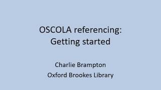 OSCOLA referencing Getting started [upl. by Sullecram]