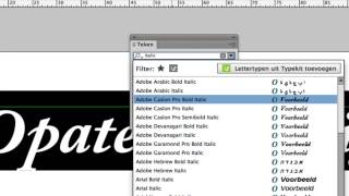 Lettertype kiezen in InDesign CC [upl. by Caryn687]