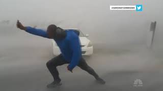 Storm Chaser Battles Hurricane Irma’s Powerful Winds  NBC News [upl. by Patrich160]