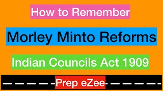 Polity 1e  Morley Minto Reforms  Indian Councils Act 1909 [upl. by Bertilla323]