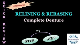 RELINING amp REBASING  COMPLETE DENTURE [upl. by Ofloda103]