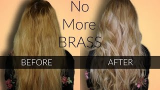 Toning BRASSY Hair  Wella T18 amp T11  Easy at home hair Highlights [upl. by Hedelman9]