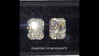 Diamond Vs Moissanite quotCrushed Icequot Radiant VS quotBrilliant Cutquot Moissanite [upl. by Hsirrap]