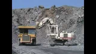 Terex OampK RH30F loading Komatsu HD405 [upl. by Acinot]