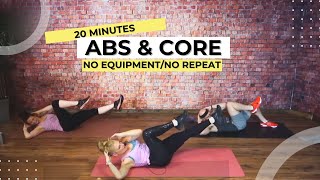 20 Min Abs and Core at Home Workout  No Repeat  No Equipment [upl. by Sinegra70]