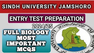 Sindh University entry test preparation Biology related McQs 202425 [upl. by Tebasile]