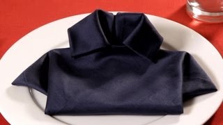 How to Fold a Napkin into a TShirt  Napkin Folding [upl. by Wylen]