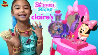 Shimmer and Shine Claires MakeUp Sets Magical Wishes Genie Bottles Surprises  Toys Academy [upl. by Valry]