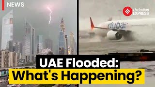 Dubai Rain Airport Flooded Roads Shut as Heavy Rains Wreak Havoc in Dubai  Dubai Flood News [upl. by Cheyney]