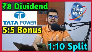 Tata Power  PFC Ltd • Stocks Declared High Dividend Bonus amp Split With Ex Dates [upl. by Hueston393]