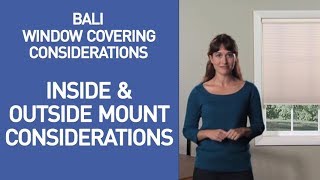 Bali Blinds and Shades  Inside and Outside Mount Considerations [upl. by Jerad]