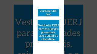 Vestibular UERJ 2025 Datas das Inscrições e Provas  Calendário do 1º Exame de Qualificação [upl. by Derriey]