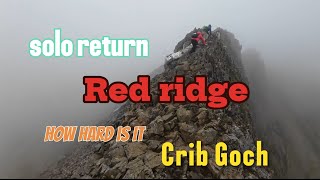 Solo return to Crib Goch along the knife edge in windy conditions motivationcribgochsolo [upl. by Allene]