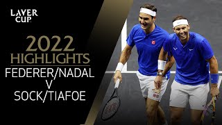 FedererNadal v SockTiafoe Highlights  Laver Cup 2022 Match 4 [upl. by Rotciv]