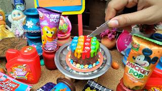 Miniature Rainbow MampMs Colourful Cake  Tiny Cake  Miniature Food village [upl. by Donelson]