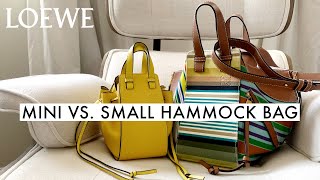 REVIEWING MY LOEWE MINI VS SMALL HAMMOCK BAGS Which One Is My Fave amp Ideas On How To Style Them [upl. by Enelrahs]