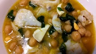 Cómo hacer potaje de garbanzos con bacalao en olla rápida al estilo de Mariaje [upl. by Lamont]