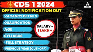 UPSC CDS 1 2024  Notification Out  Syllabus Exam Date Eligibility Age  By Pratibha Maam [upl. by Evin317]