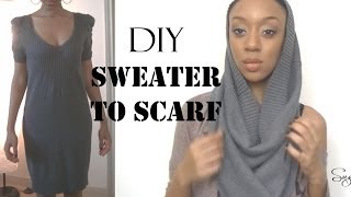 DIY No Sew Sweater to Infinity Scarf  SugarStil [upl. by Hilda690]