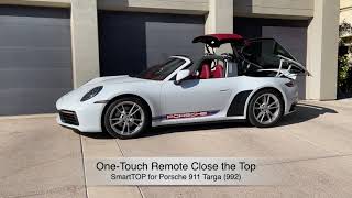 mods4cars SmartTOP for Porsche 911 Targa 992  OneTouch  Remote open  close Top [upl. by Ahtiekal115]