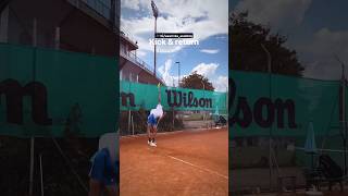 Kick serve and monster forehand return at the Wawrinka Academy tennis [upl. by Notsehc]