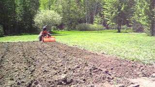 Tilling With Kubota B7100 and FL1020 Tiller [upl. by Seigler748]