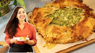 How to make Spanakopita  Greek Spinach amp Feta Pie [upl. by Ephram]