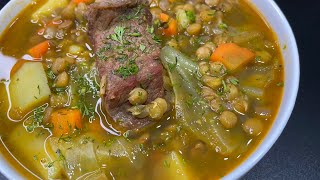 Sopa de Lentejas con Costilla y Vegetales [upl. by Philemol]