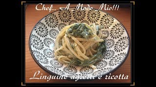 Linguine con agretti e ricotta piatto primaverile e veloce [upl. by Wynne73]