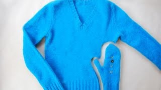 DIY Make Mittens from Sweaters in Minutes [upl. by Rory493]