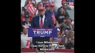 Trump praises Milwaukee in Racine rally [upl. by Oaoj]