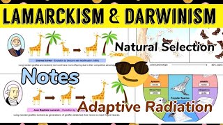 Lamarckism and Darwinism  Use amp disuse Theory Natural SelectionAdaptive Radiation 🤩😎 [upl. by Hsekin]