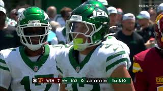 Isaiah Davis Texas route sparks 24yard catch and run for Jets rookie RB [upl. by Oballa]